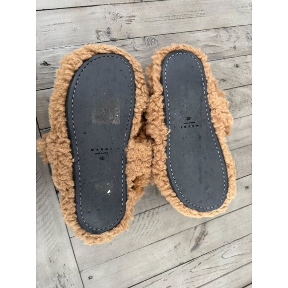 Marni Brown Shearling Sandal Size 40 - Picture 6 of 6